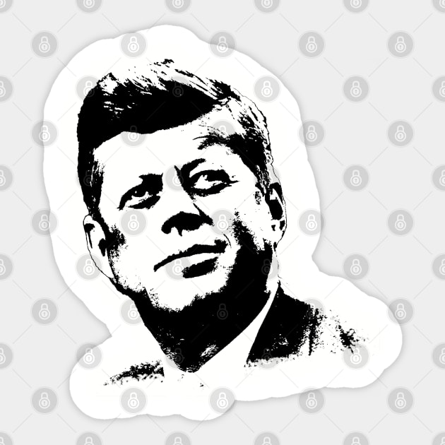 John F. Kennedy Portrait Pop Art Black White Sticker by phatvo